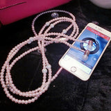 PEARL NECKLACE EARPHONES 3.5MM HEADSET ( ANDROID & IPHONE )