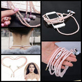 PEARL NECKLACE EARPHONES 3.5MM HEADSET ( ANDROID & IPHONE )