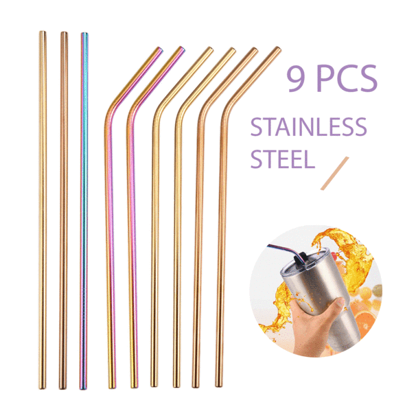 Elegant Colorful Stainless Steel Reusable Drinking Straw
