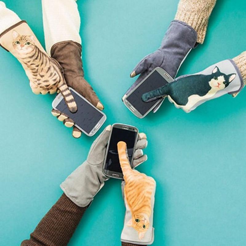 Cat Tail Finger Touch Screen Gloves