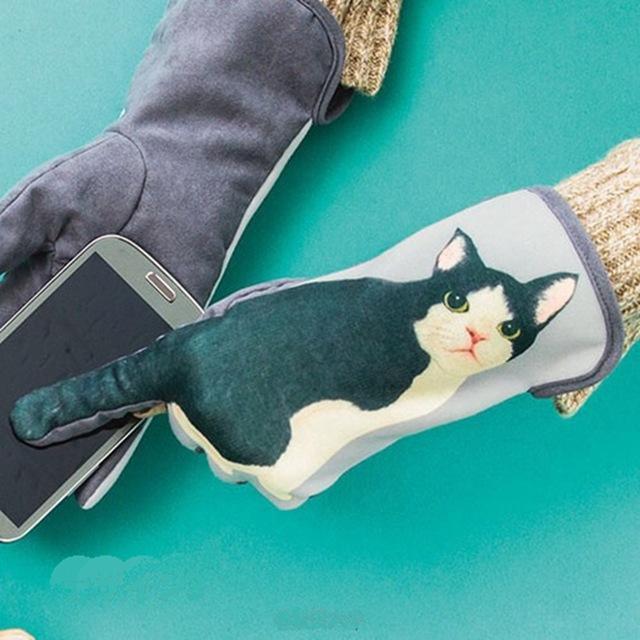 Cat Tail Finger Touch Screen Gloves