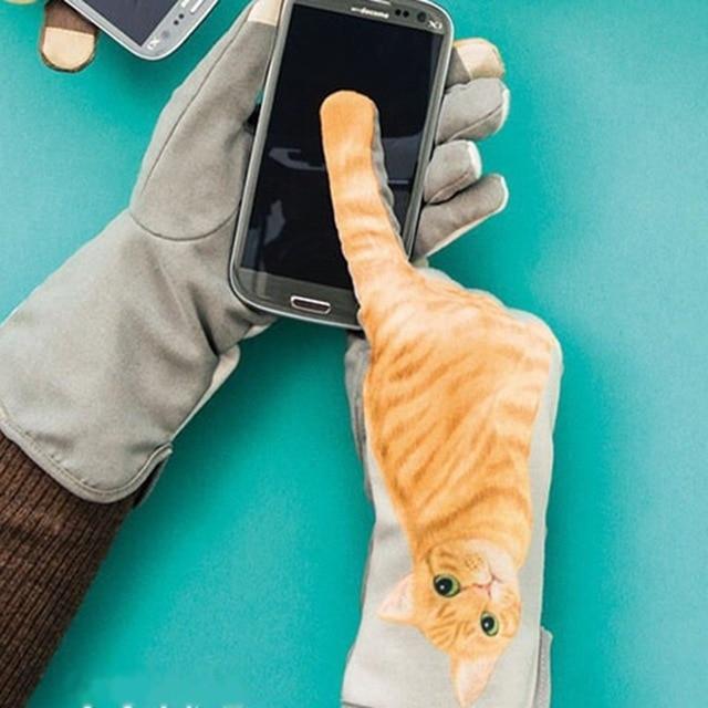 Cat Tail Finger Touch Screen Gloves
