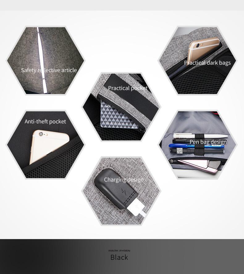 Multifunction USB charging Outdoor Travelling Laptop Backpacks