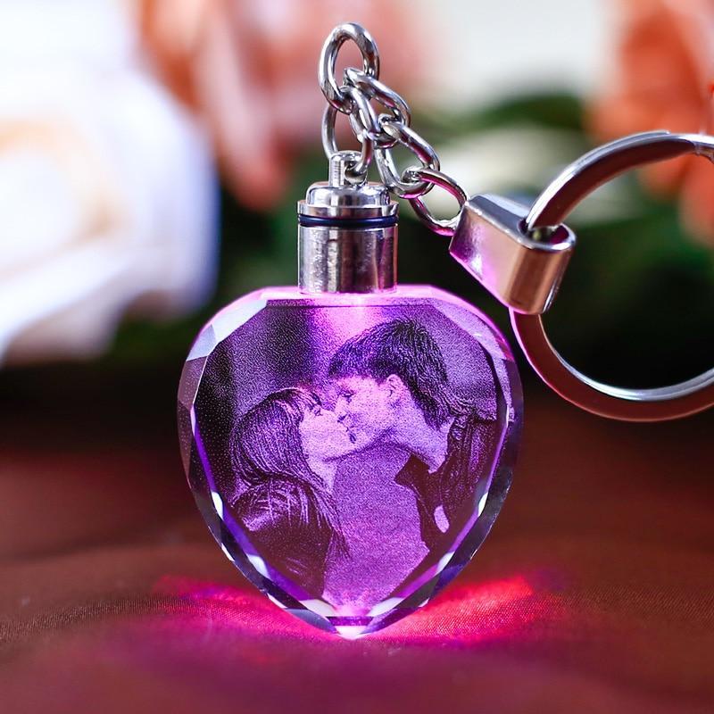 Personalized Crystal LED Light Illuminated Key Ring