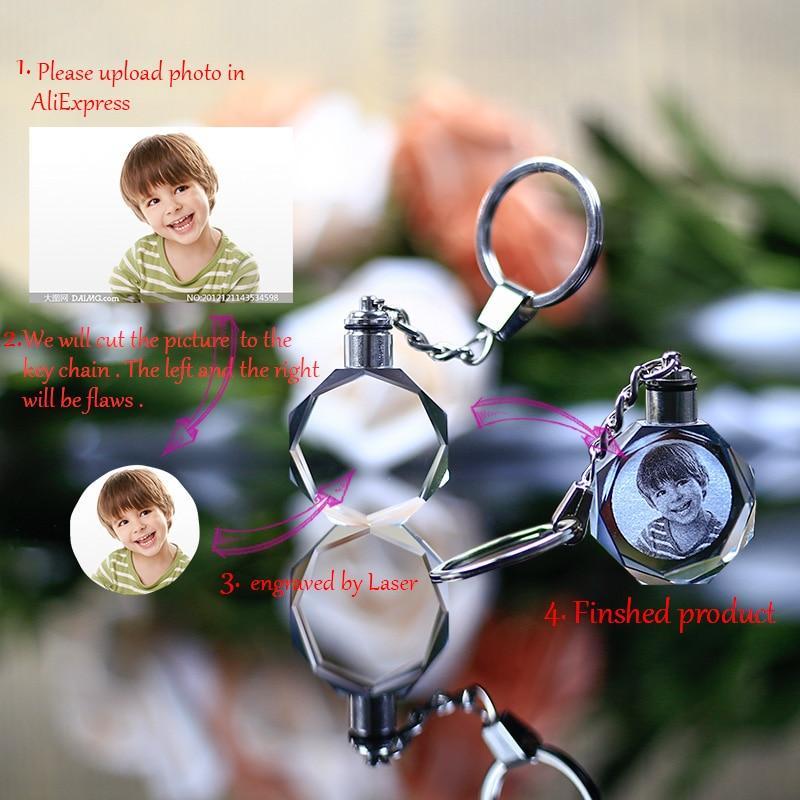 Personalized Crystal LED Light Illuminated Key Ring