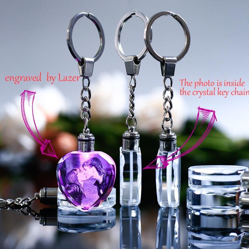 Personalized Crystal LED Light Illuminated Key Ring