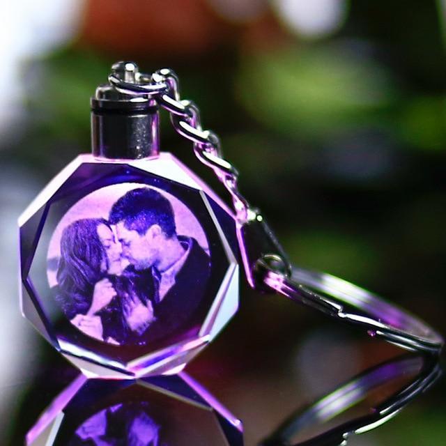 Personalized Crystal LED Light Illuminated Key Ring