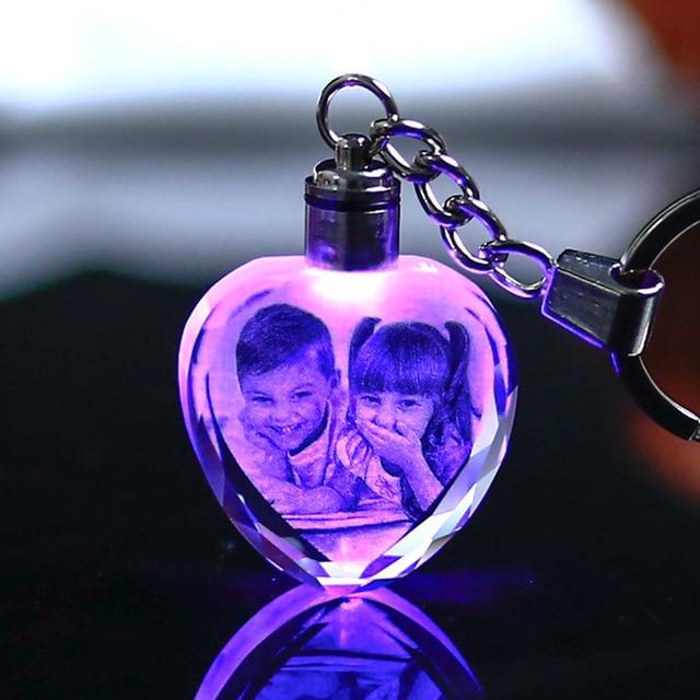 Personalized Crystal LED Light Illuminated Key Ring