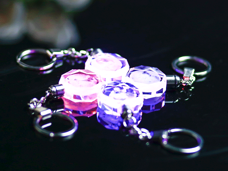 Personalized Crystal LED Light Illuminated Key Ring