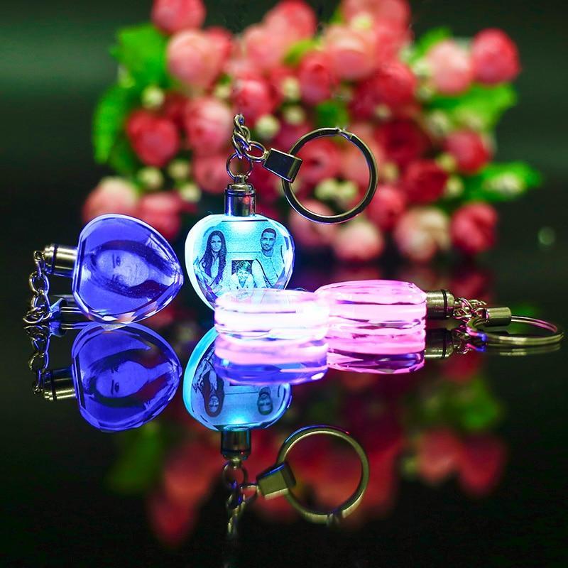 Personalized Crystal LED Light Illuminated Key Ring