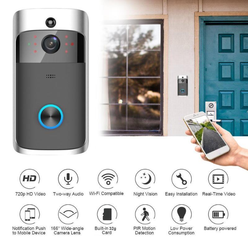 Smart Wireless WiFi Visual Doorbell 720P Video Security Camera
