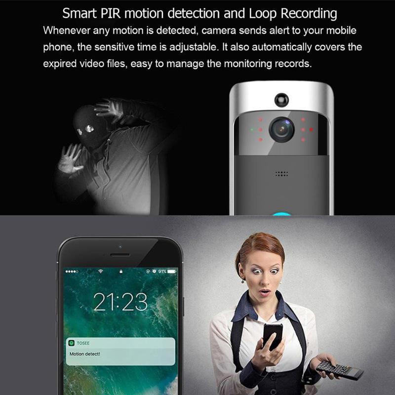 Smart Wireless WiFi Visual Doorbell 720P Video Security Camera