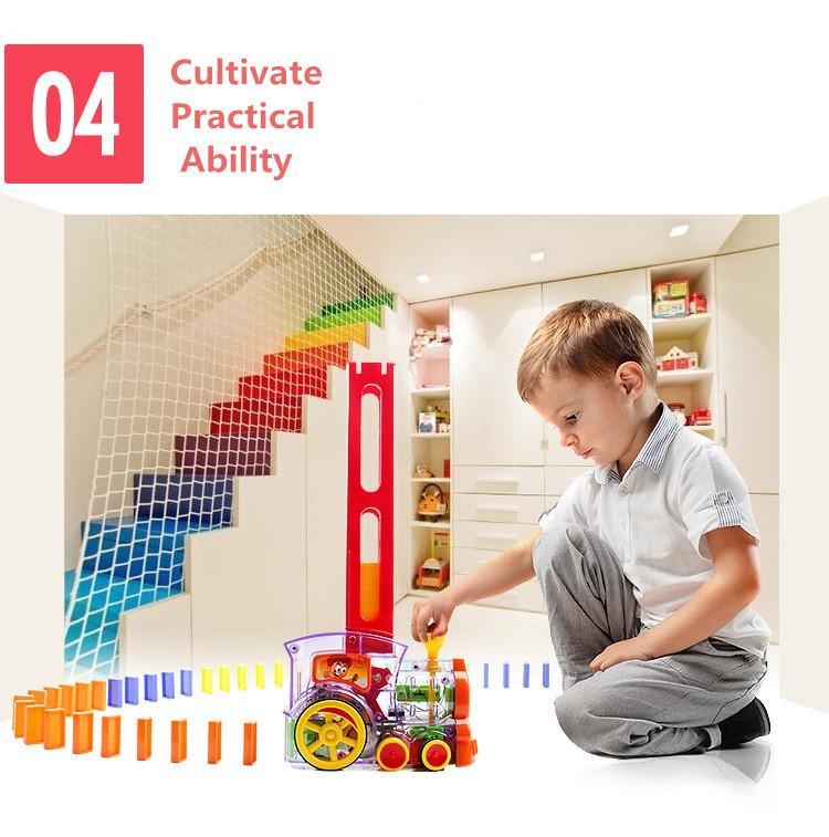 Domino Rally Train Toy Set (63PCS)