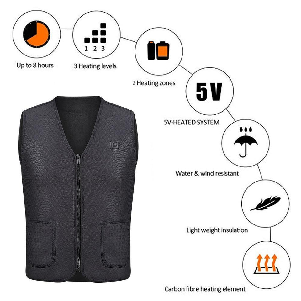 Copy of USB Heated Unisex Outdoor Vest Jacket