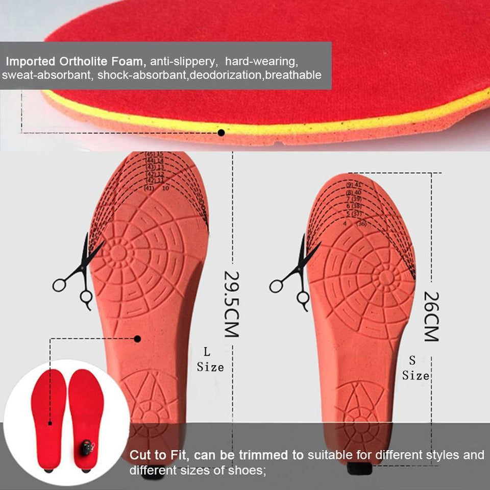 Rechargeable Electric Heated Insoles with Remote Control