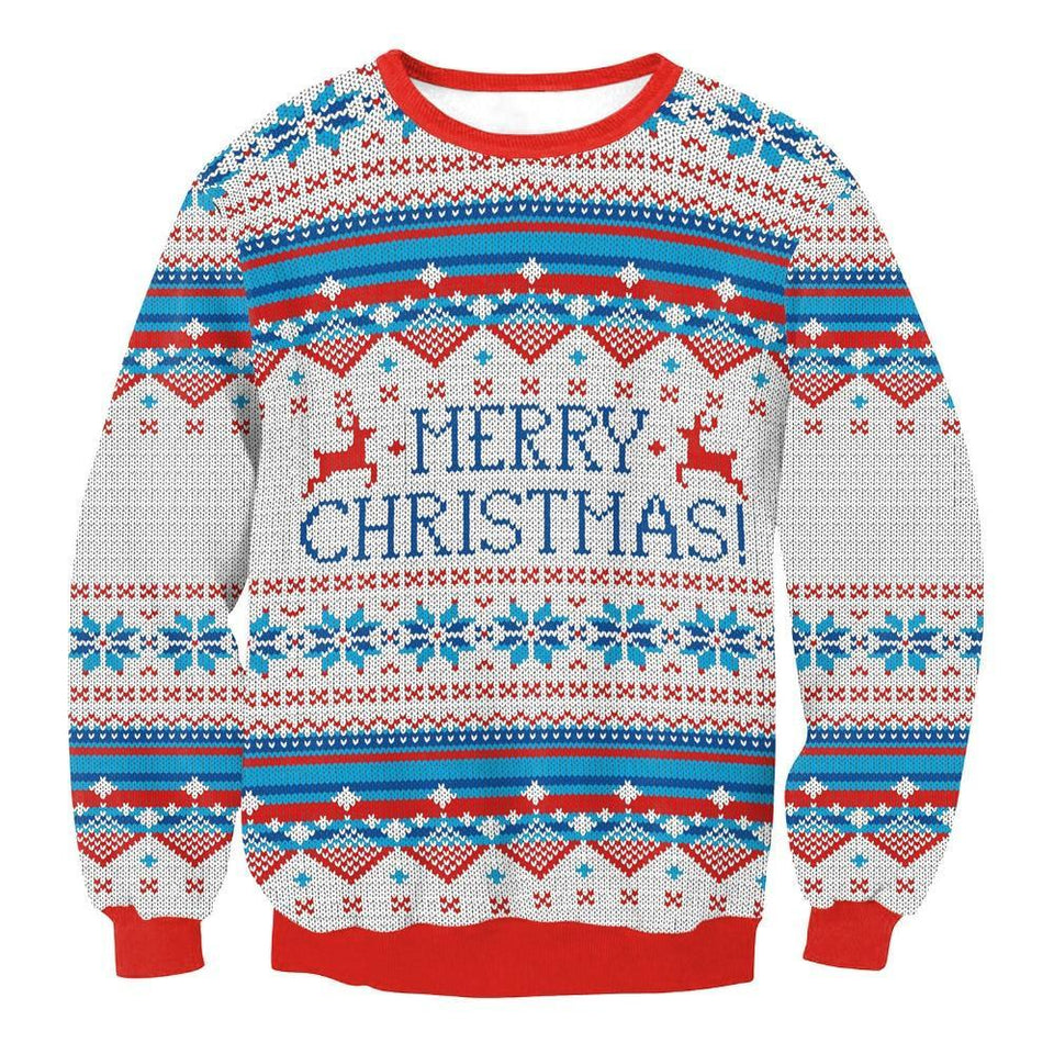 Plus Size 3D Printted Merry Christmas Unisex Ugly Sweatshirts