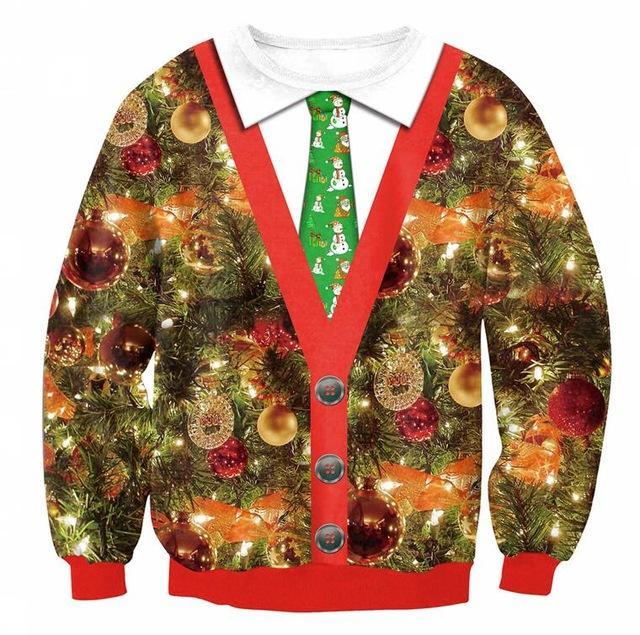 Plus Size 3D Printted Merry Christmas Unisex Ugly Sweatshirts
