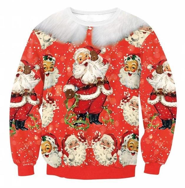 Plus Size 3D Printted Merry Christmas Unisex Ugly Sweatshirts