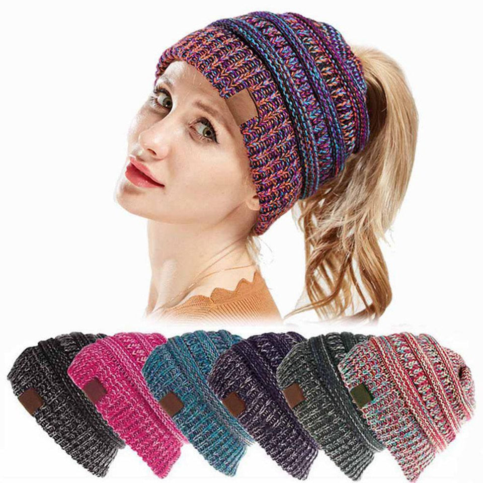Soft Knit Ponytail Beanie