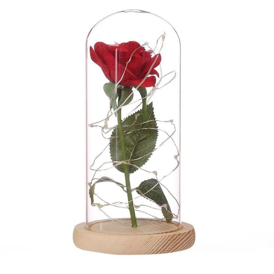 LED Beauty Rose Battery Powered Red Flower Light Desk Lamp