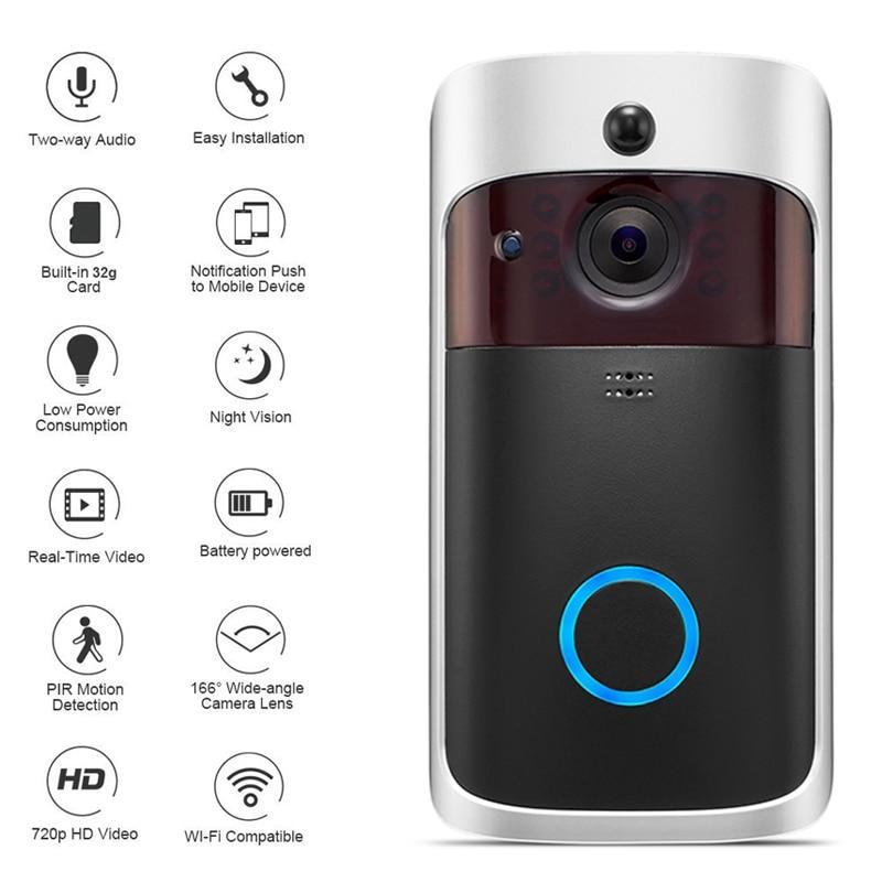 Smart Wireless WiFi Visual Doorbell 720P Video Security Camera