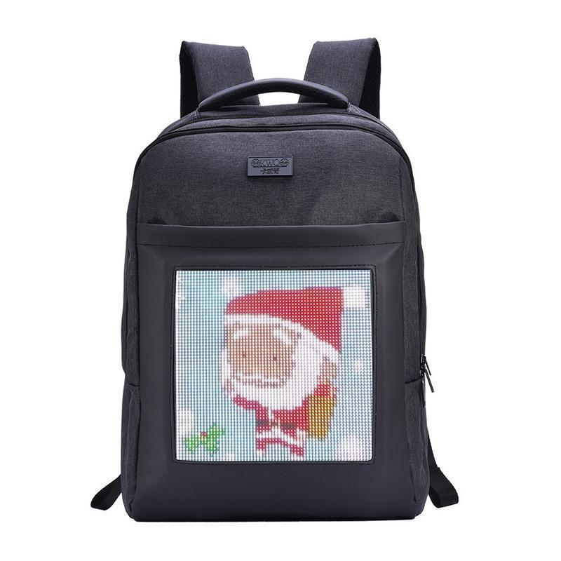 Computer Laptop Backpack With 5V LED Color Screen Dynamic Display Image Support WIFI, GPRS, GPS Storage School Bag For MacBook