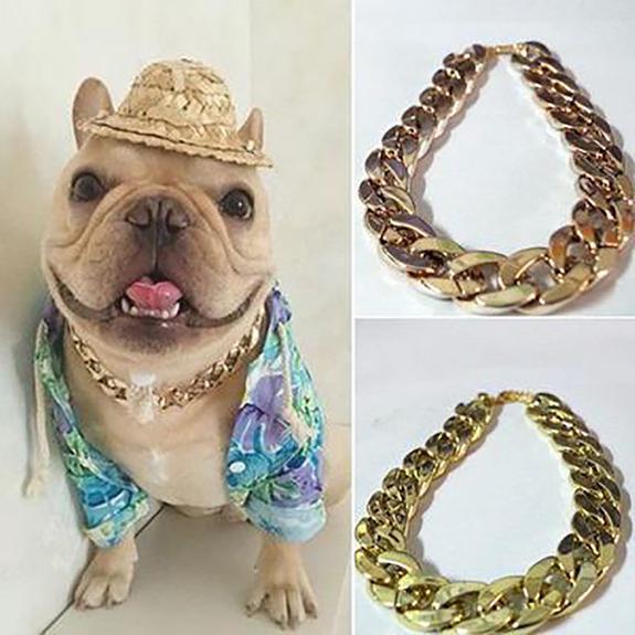 Thick Gold Chain Pets Safety Collar