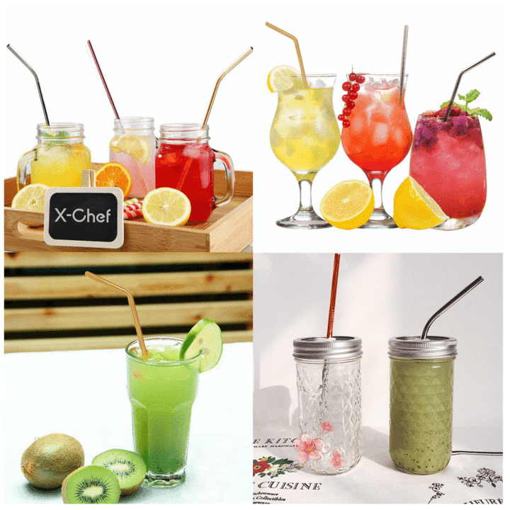 Elegant Colorful Stainless Steel Reusable Drinking Straw
